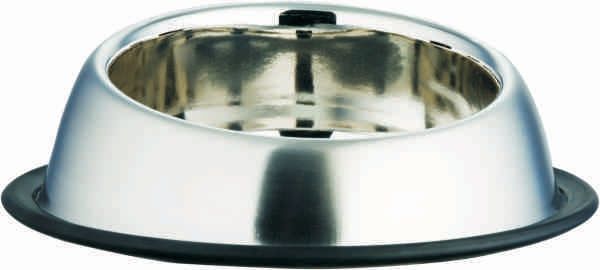 Non-tip bowl with raised back